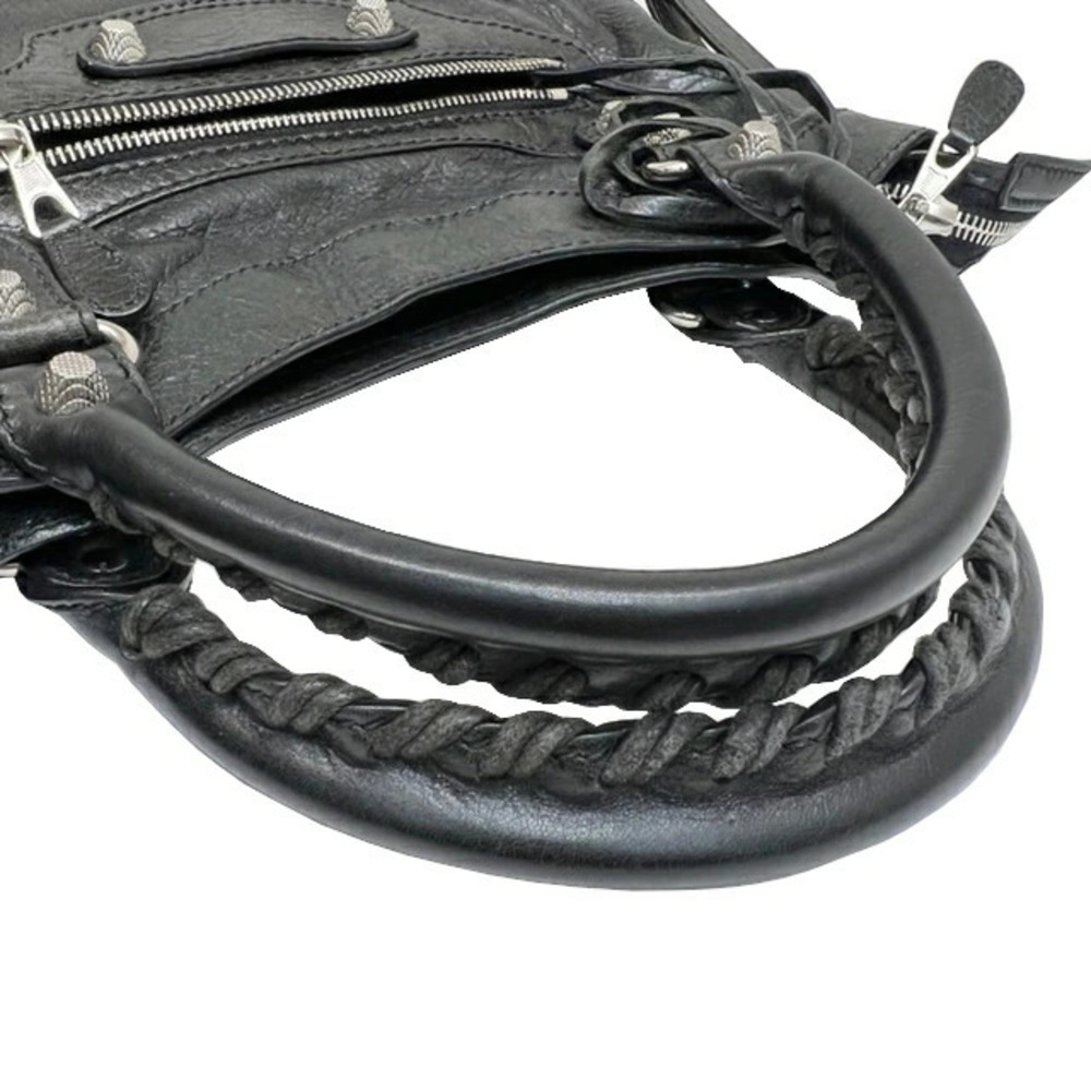 BALENCIAGA The Giant Town Handbag Shoulder Bag Black Leather Mirror Crossbody - Picture 7 of 9